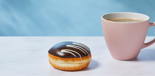 Doughnut & Hot Drink for £3.60*
*Breakfast tea or regular Americano