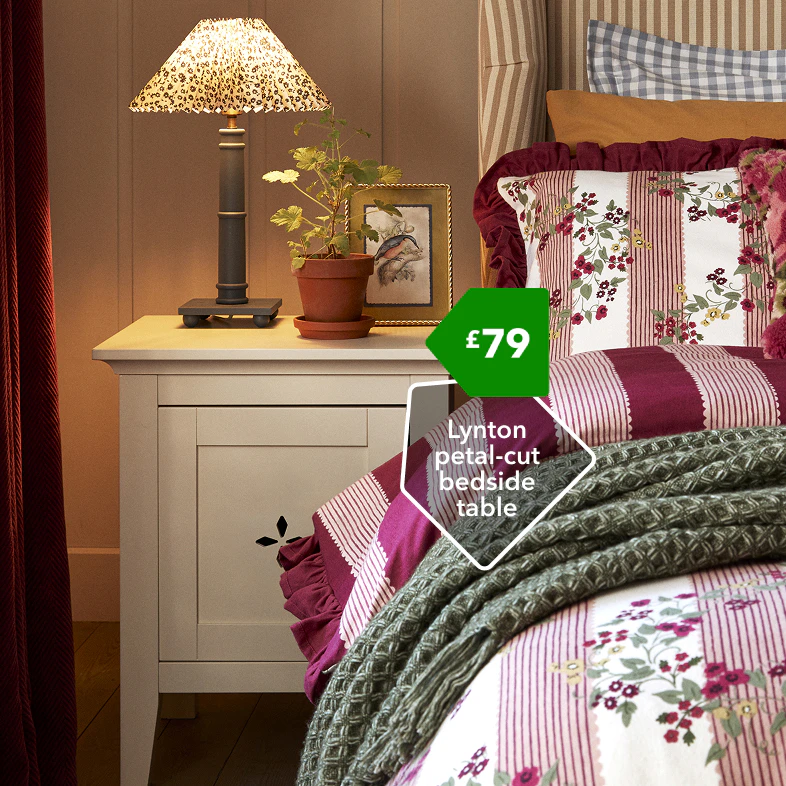 Lynton petal-cut bedside table £79