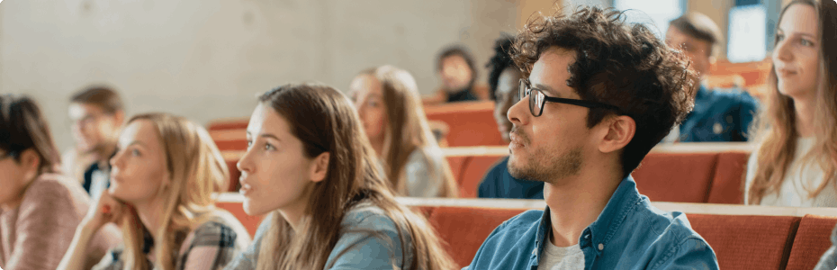 Student listening to a lecture