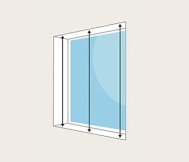 An illustration of measuring the width of a window