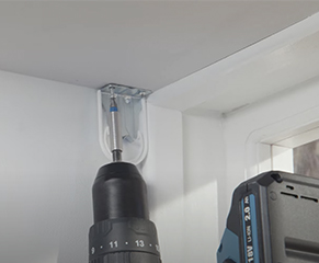 1. Using a pencil, mark the position of the brackets on your wall and drill the holes. Fix the brackets in place using suitable fixings and rawlplugs, ensuring they are all suitable for your type of wall/window. If in doubt consult a professional.