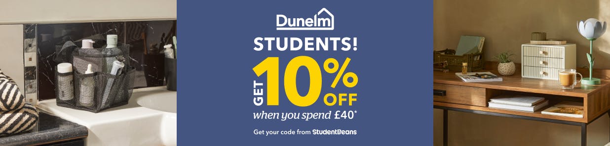 *Student Beans or Unidays account and discount code required. Offer ends 13th October 2025. 
Excludes: Made to Measure products, gift cards and any sale items