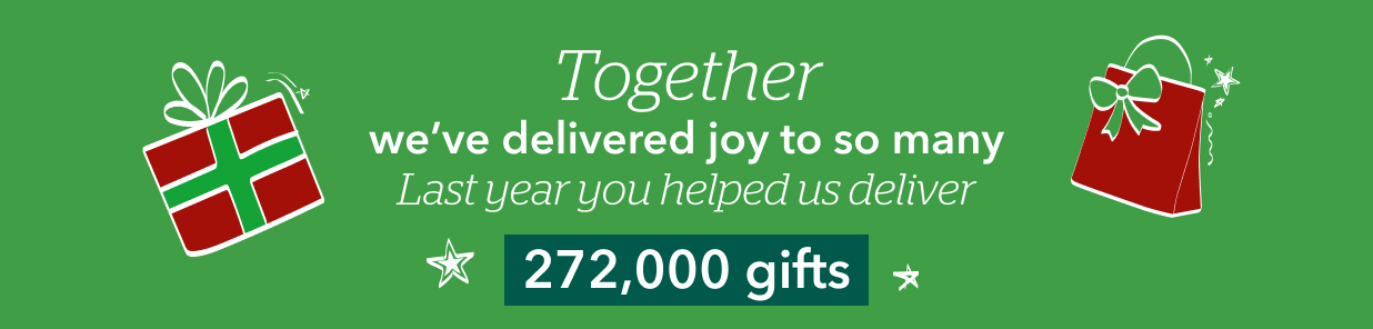 Since 2020, we’ve donated a total of 500,000 gifts