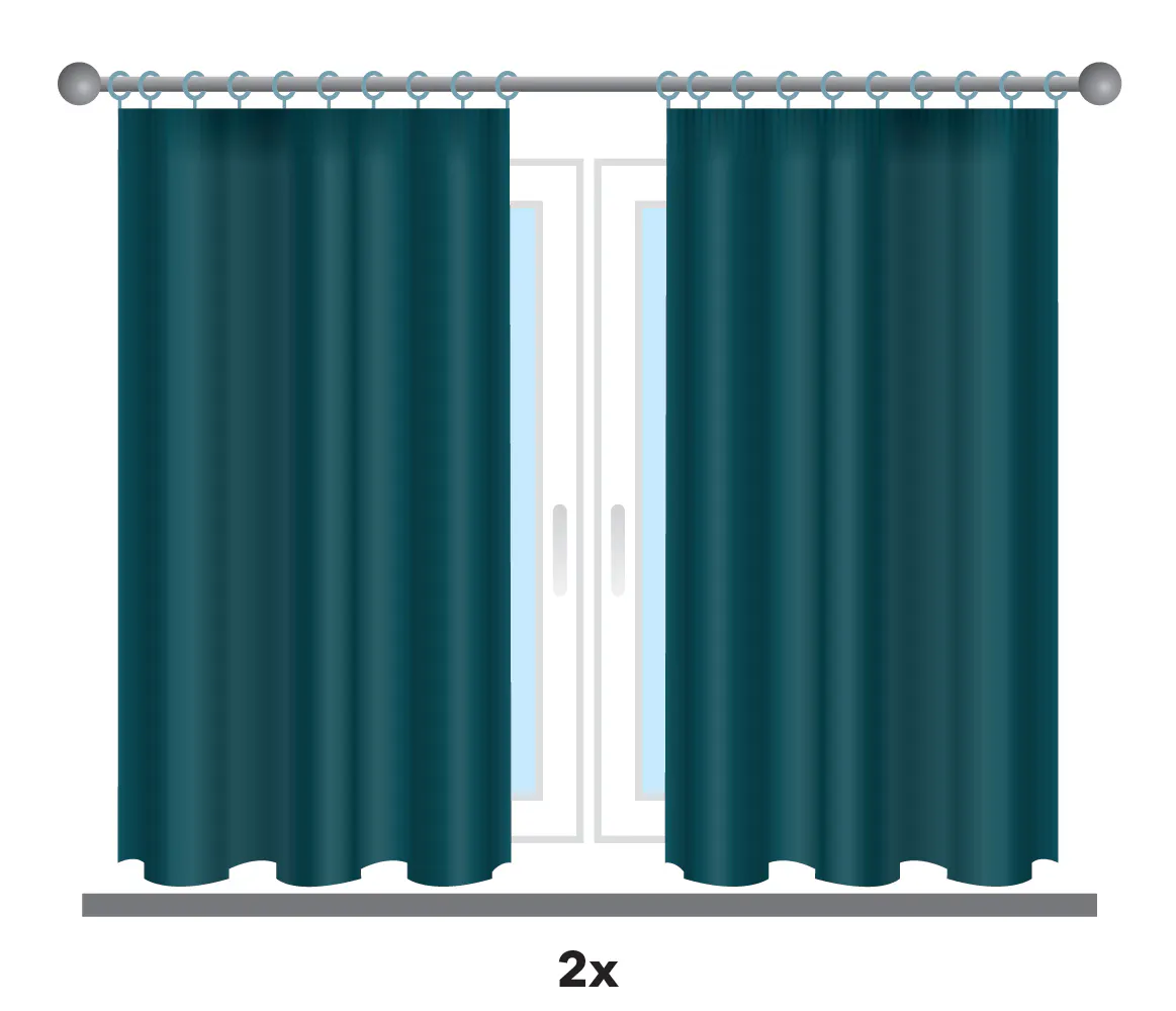 2x fullness curtains