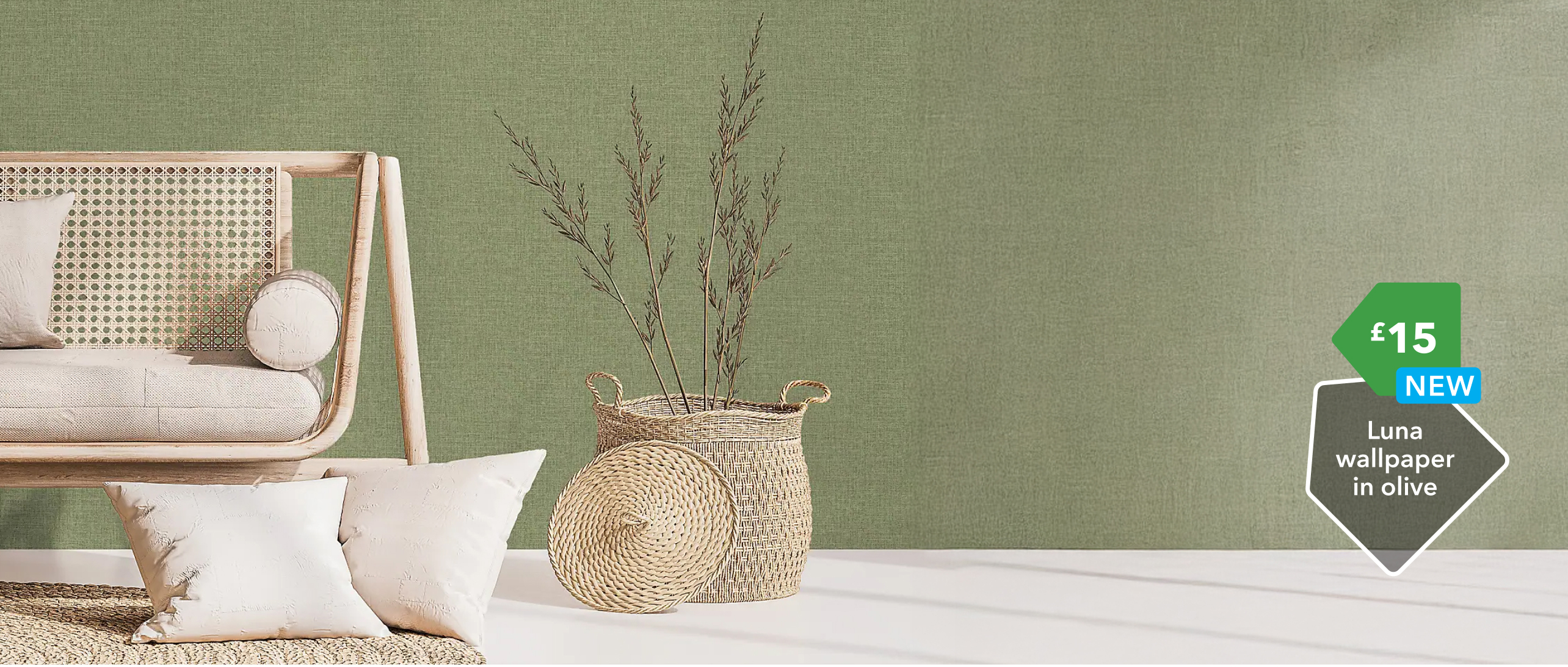 Luna wallpaper in olive £15