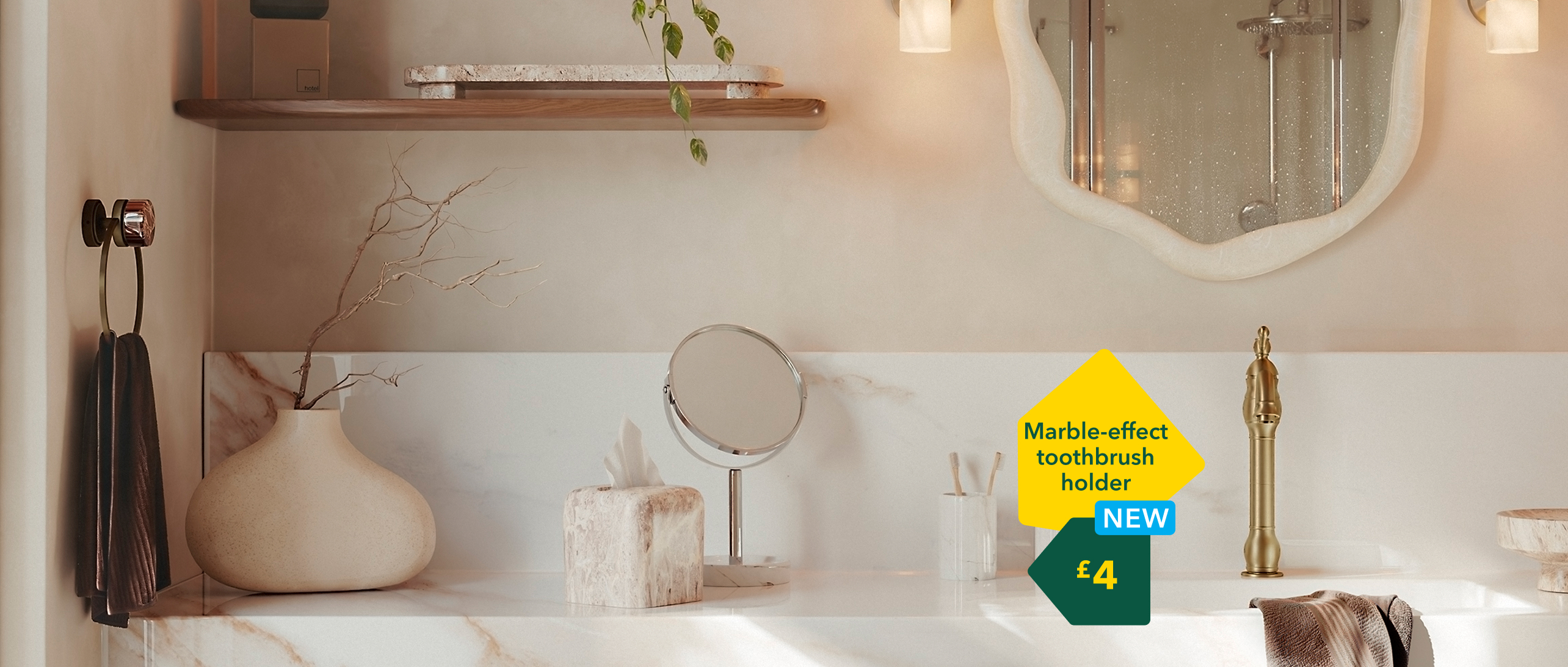 Marble-effect
toothbrush
holder £4