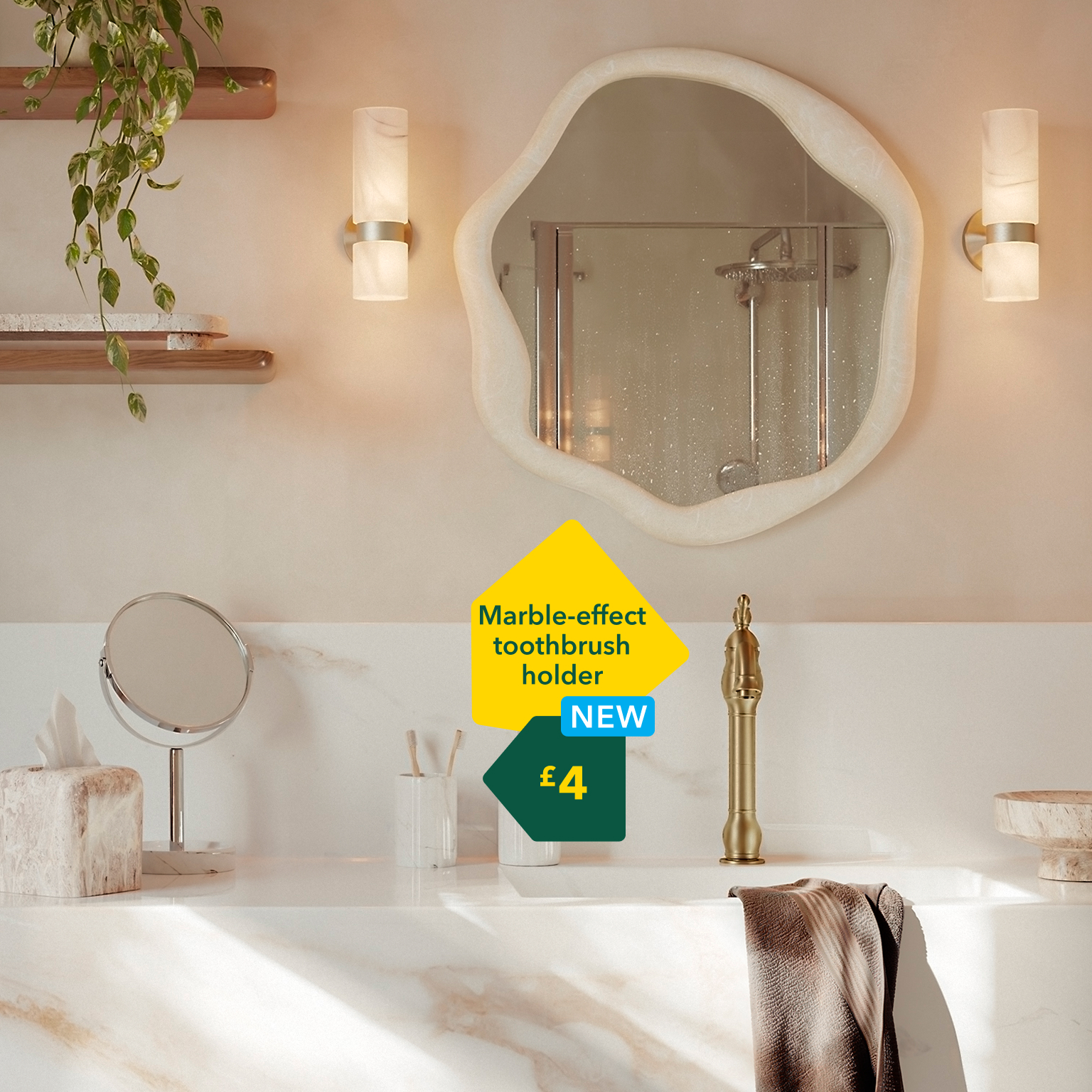 Marble-effect
toothbrush
holder £4