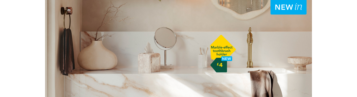 Marble-effect toothbrush holder