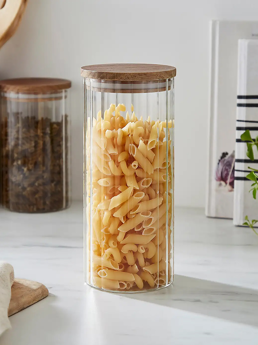 1.1L Acacia ribbed glass jar £6