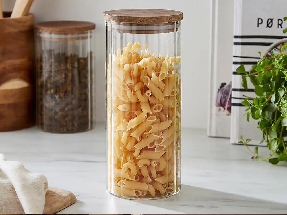 1.1L Acacia ribbed glass jar £6