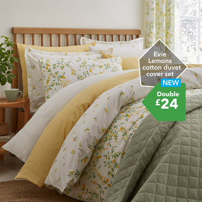Evie
Lemons
cotton duvet cover set