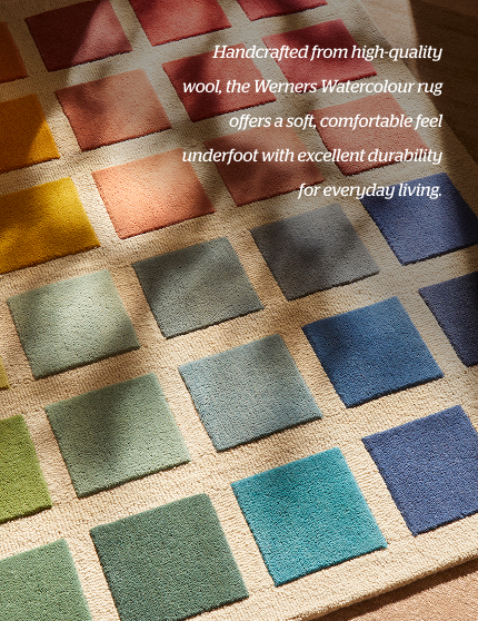 Handcrafted from high-quality wool, the Werners Watercolour rug offers a soft, comfortable feel underfoot with excellent durability for everyday living.