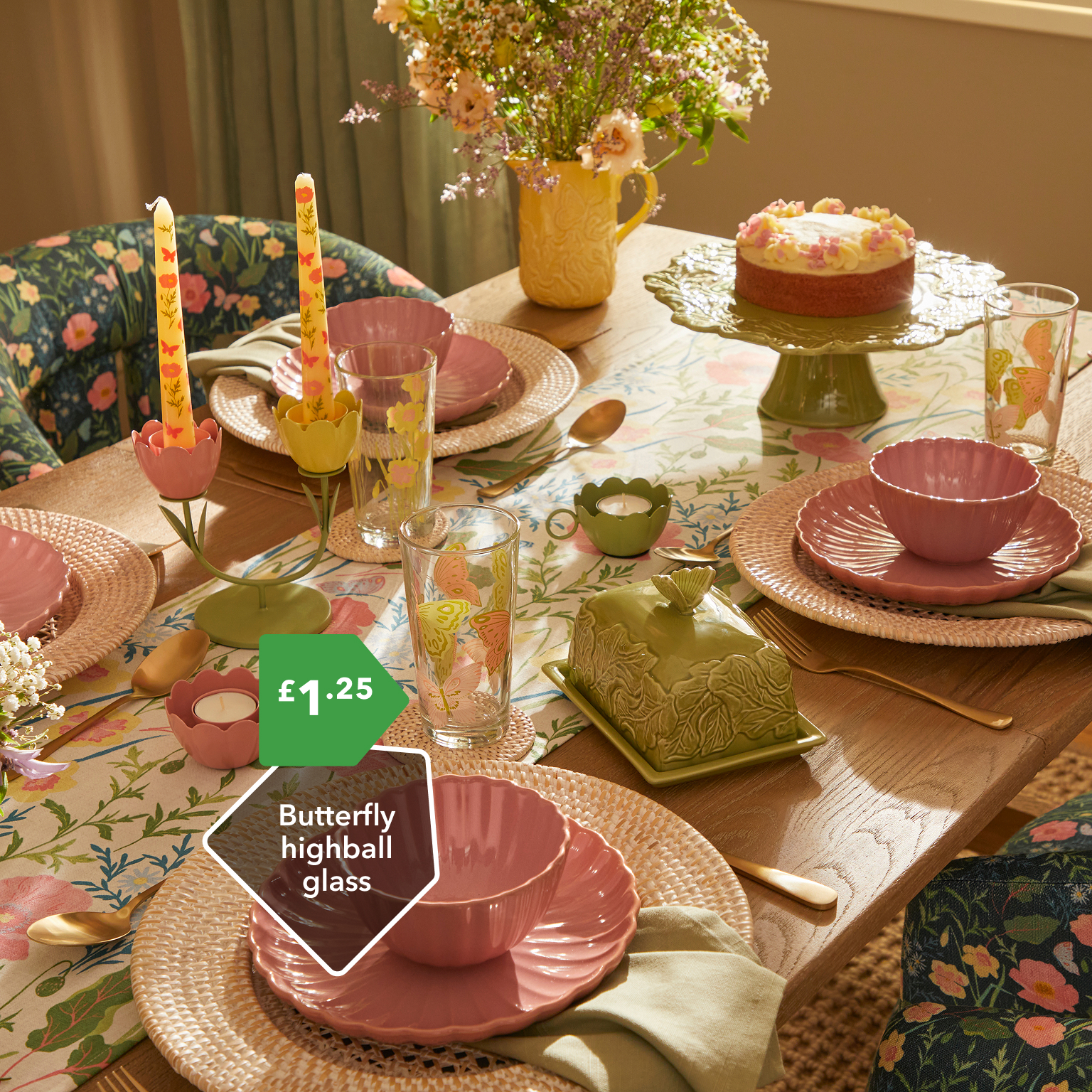 Butterfly highball glass £1.25