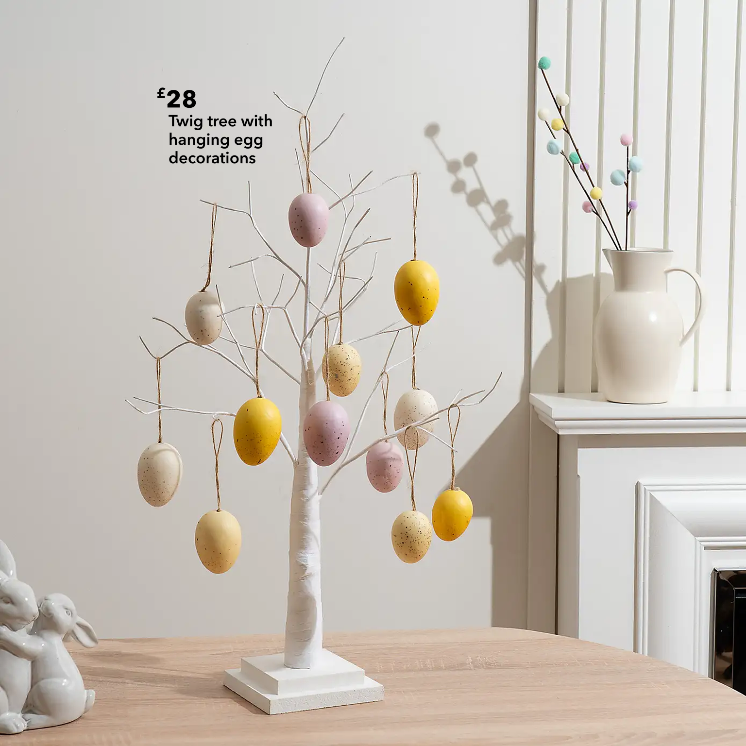 Twig tree with hanging egg decorations £28
