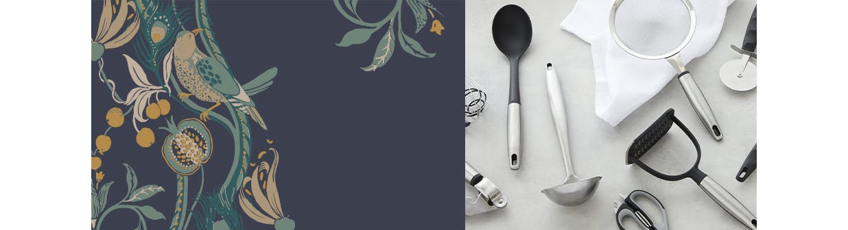 lots of utensils laid out on surface