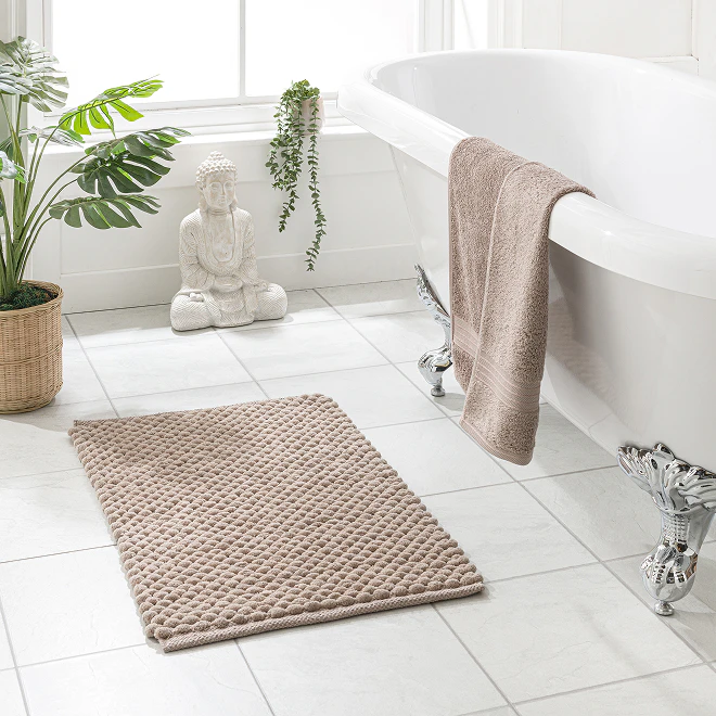 Recycled polyester & cotton bath mat £14