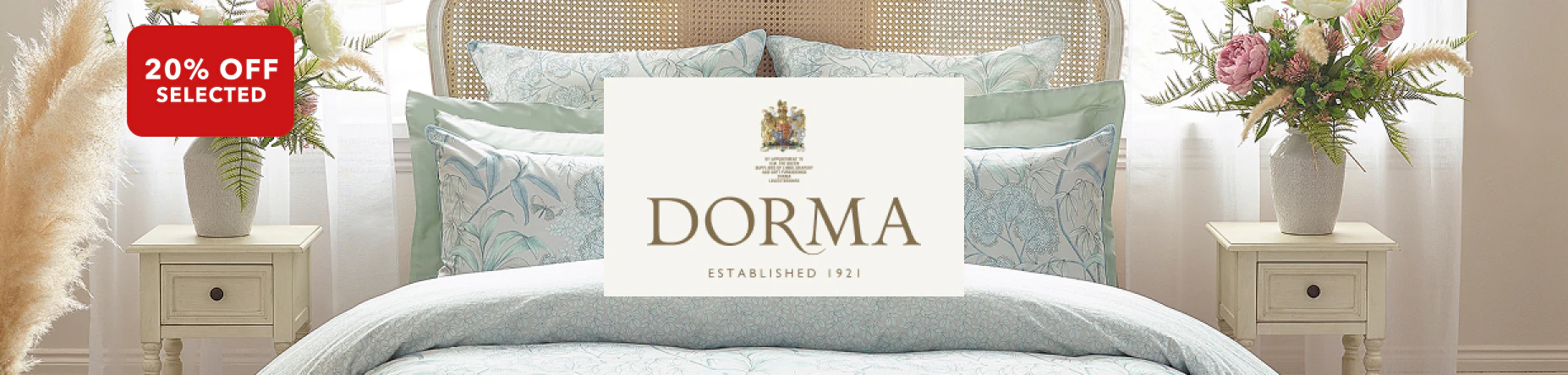 Established in 1921 with a vision to elevate the quality and prestige of bedroom textiles, our Dorma brand proudly showcases a long and rich heritage of British design.
For over a century, Dorma’s expertly crafted products have brought joy, comfort and luxury to thousands of homes. Our dedication to impeccable standards has been acknowledged by the granting of a Royal Warrant – a mark of recognition for the ongoing supply of goods to the Royal household – since 1961.
