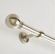 Silver curtain pole