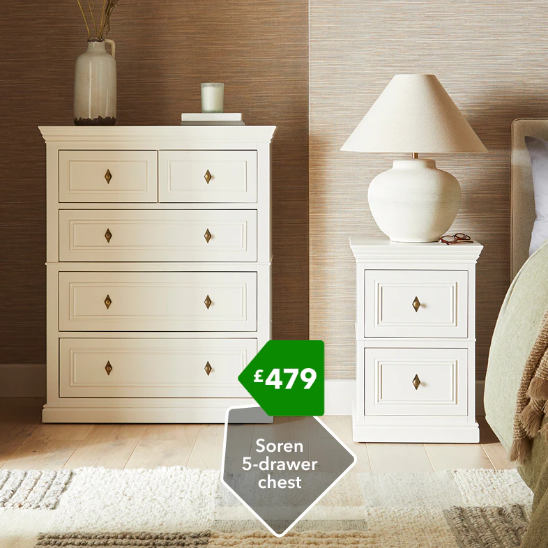 Soren
5-drawer
chest £479