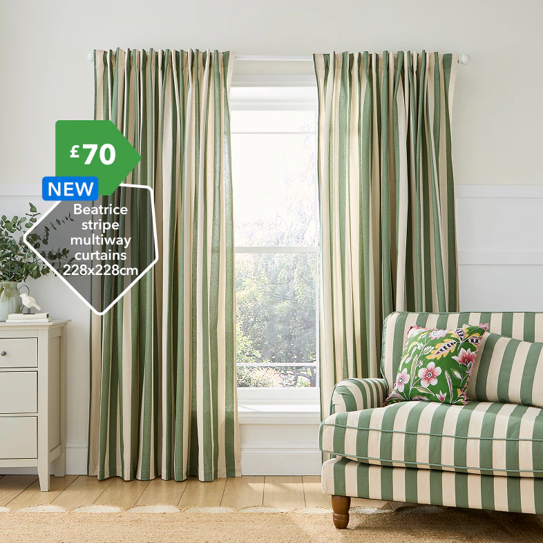 Beatrice stripe multiway curtains 228x228cm £70