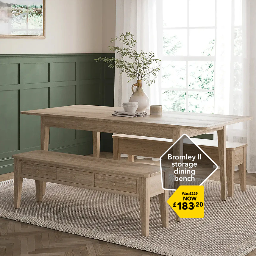 Bromley II
storage
dining
bench £183.20