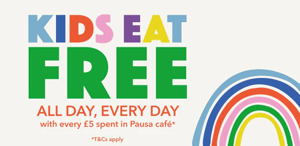 Kids eat free with every £5 spent*