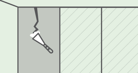 3. Fill any holes or cracks with a good quality filler and make sure your surface is smooth before it dries. You might also need to do this if your wall is porous, so the wallpaper hangs correctly.