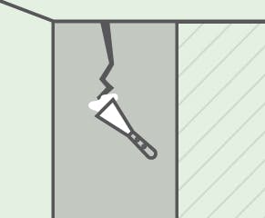 3. Fill any holes or cracks with a good quality filler and make sure your surface is smooth before it dries. You might also need to do this if your wall is porous, so the wallpaper hangs correctly.