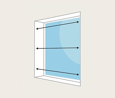 An illustration of measuring the height of a window