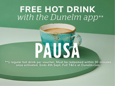 Free hot drink with the Dunelm app