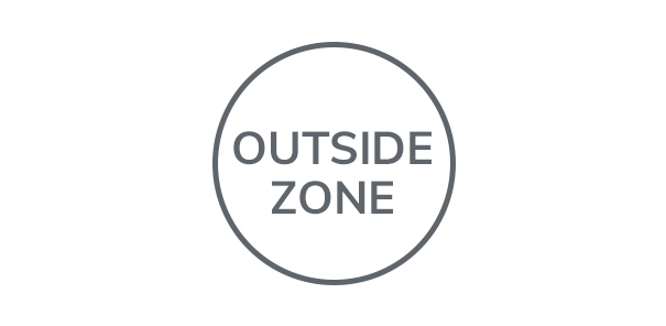 Outside Zones - Anywhere outside zones 0, 1 and 2 (subject to specific limits) and where no water jet is likely to be used. There is no specific IP number for this area and any light fitting can be used unless specifically marked as not for use in bathrooms. 
