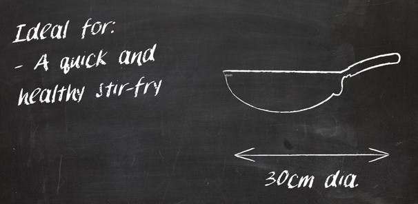 A broad body, high  sloping sides and excellent heat conduction in the base is the perfect  combination for stir-frying. Through repeated use a natural non-stick  coating develops, adding depth of flavour to your dishes.