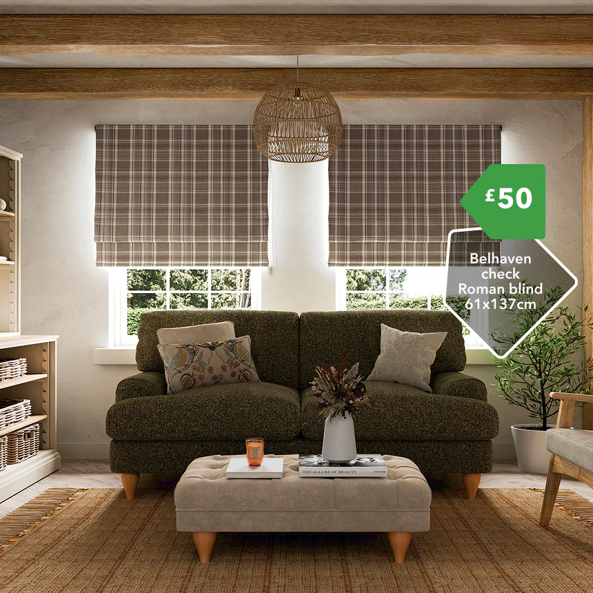 Belhaven check Roman blind 61x137cm £50