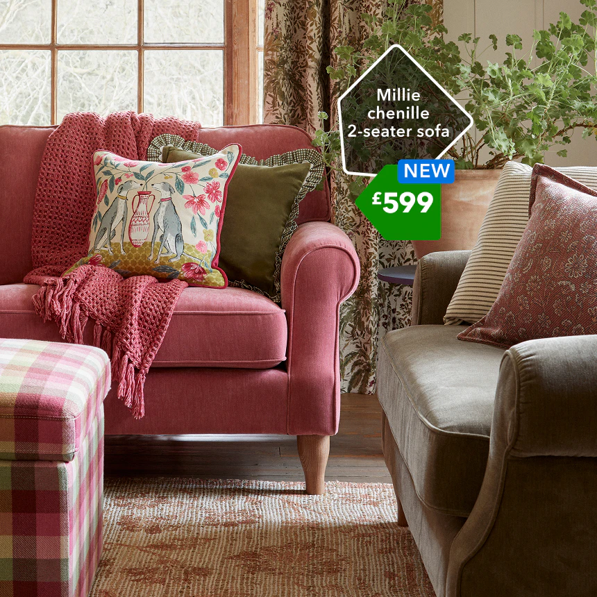 Millie
chenille
2-seater sofa £599
