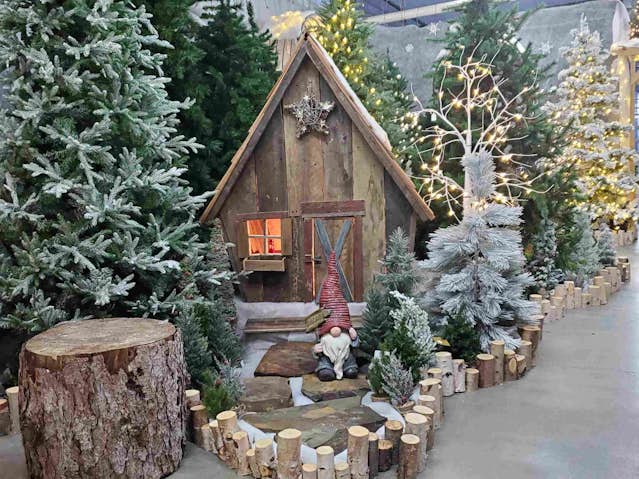 Garden gnome Christmas scene