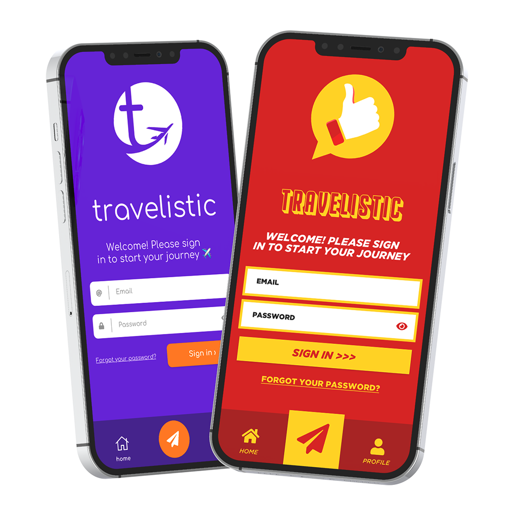 User interface design - the differences in color use and typography