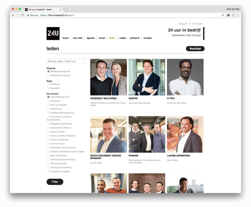 Zakelijk netwerk website maken