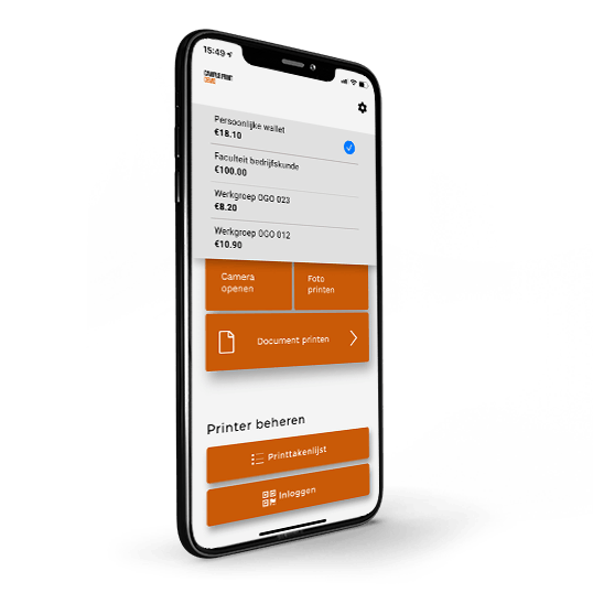 De Canon Campus print-app gemaakt in Flutter