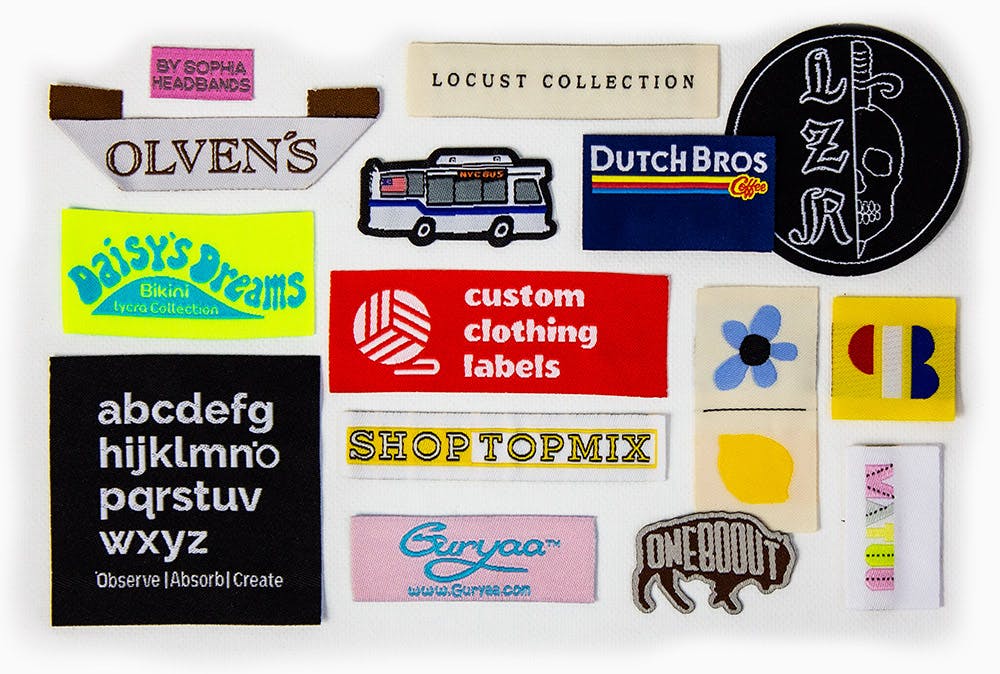  assortment of woven labels