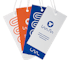 A selection of hangtags with a white string