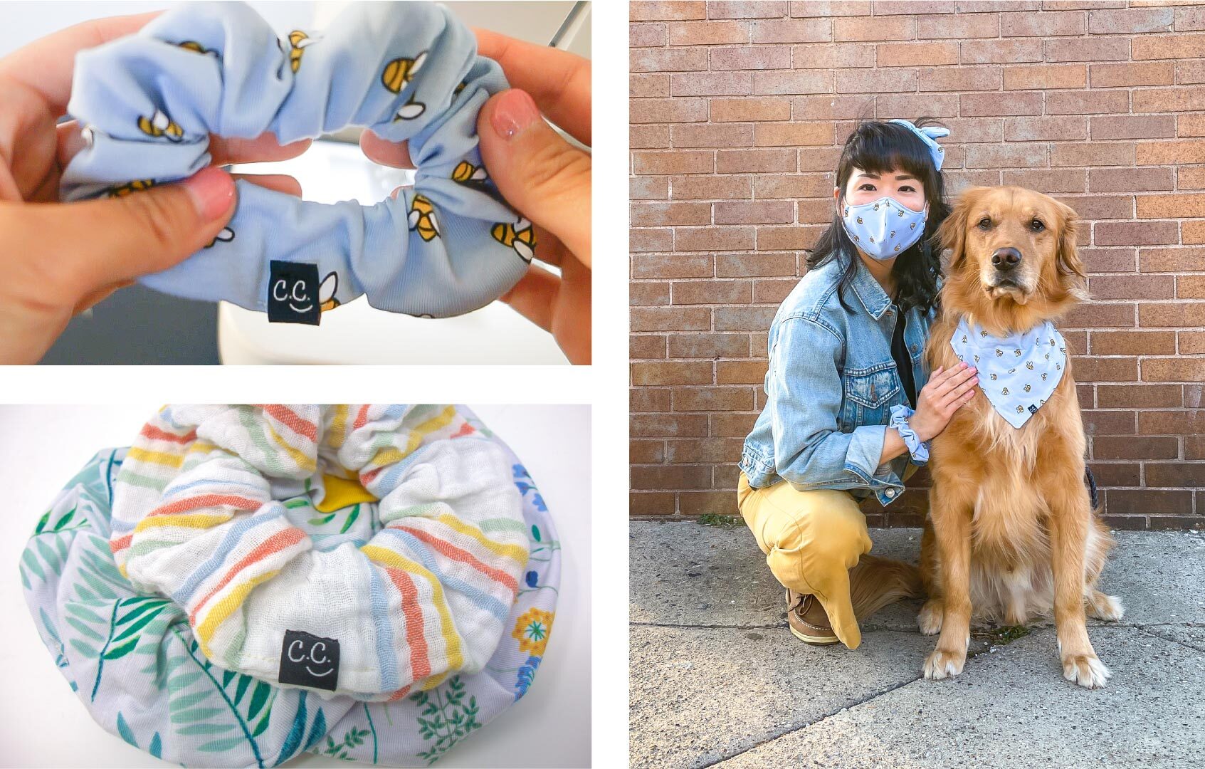 Matching dog best sale bandana and scrunchie