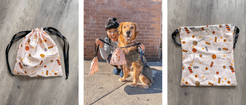 drawstring bag and woman with dog holding drawstring bag drawstring bag and woman with dog holding drawstring bag