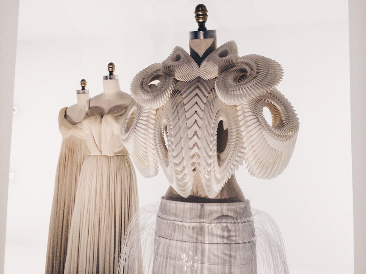  Sculptural costumes in a museum setting