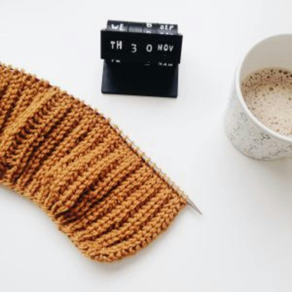  Knit coffee cup koozie