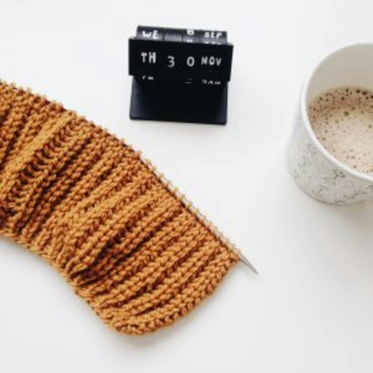 Knit coffee cup koozie Knit coffee cup koozie