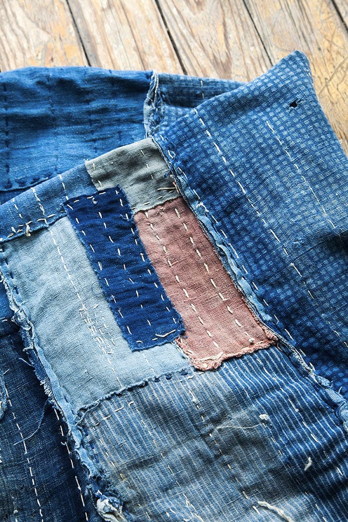  Japanese mending technique Sashiko used for repairing denim