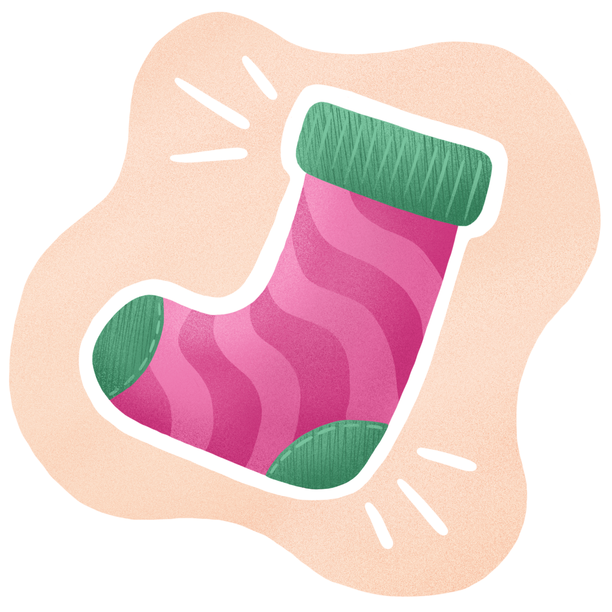  Hand drawn pink striped sock in celebration of National Sock Day