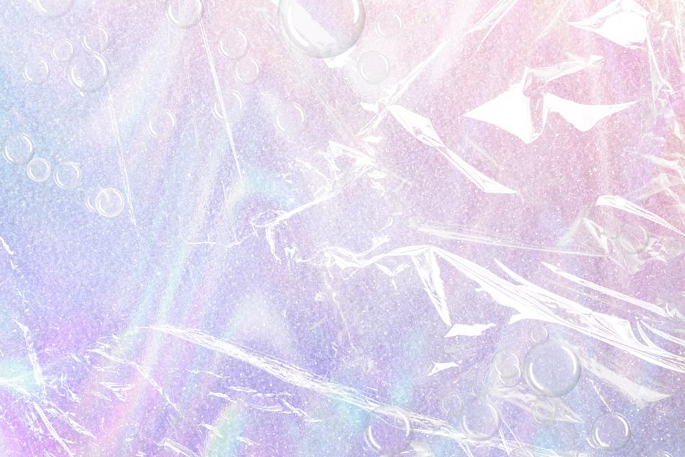 Zoom sur une feuille de plastique iridescente Zoom sur une feuille de plastique iridescente