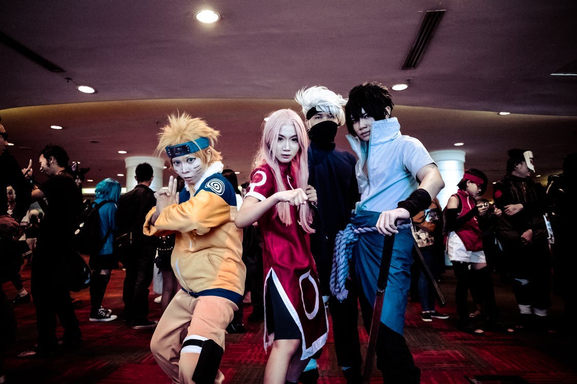 people in Naruto cosplay
