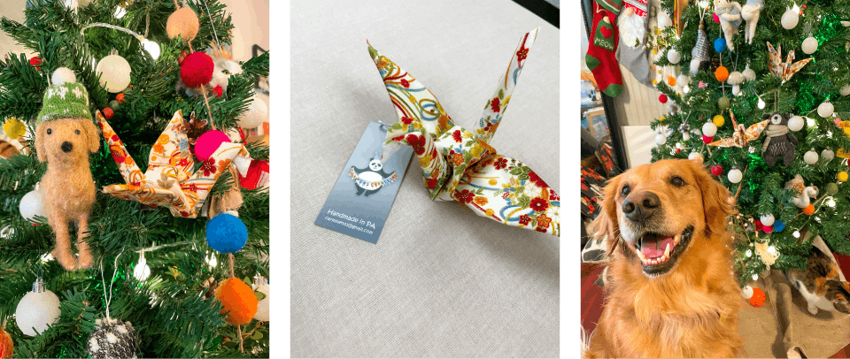 Make Your Own Fabric Origami Crane Ornament
